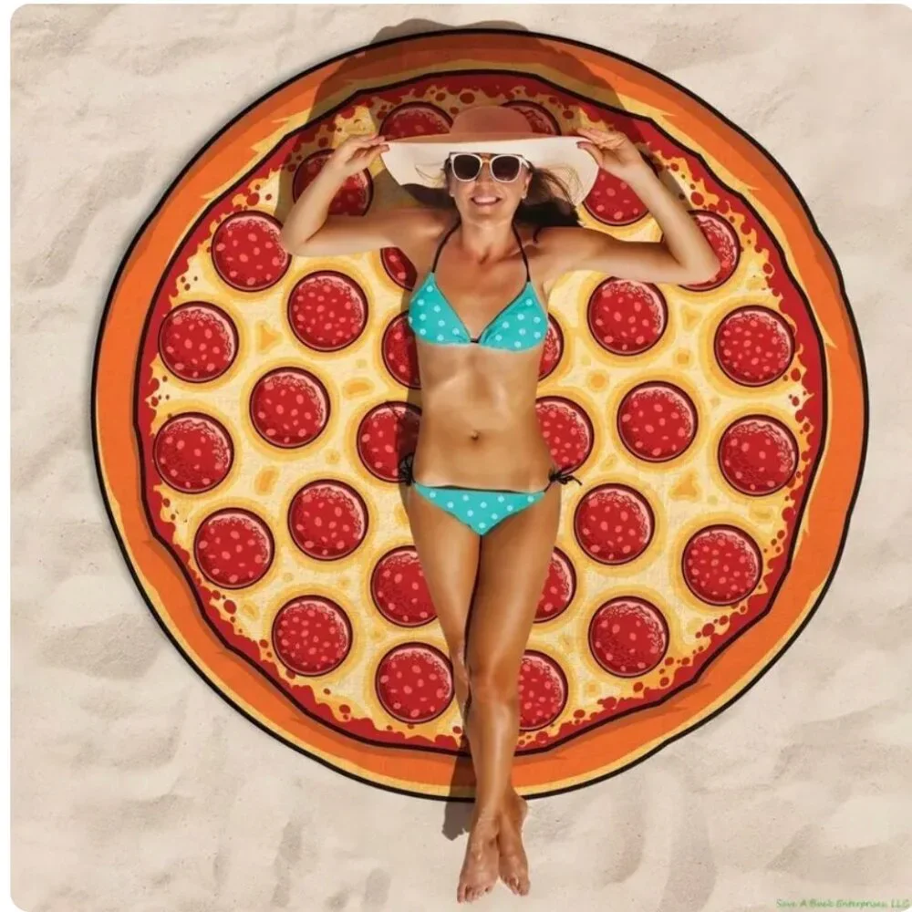 Bigmouth Pepperoni Pizza Beach Towel